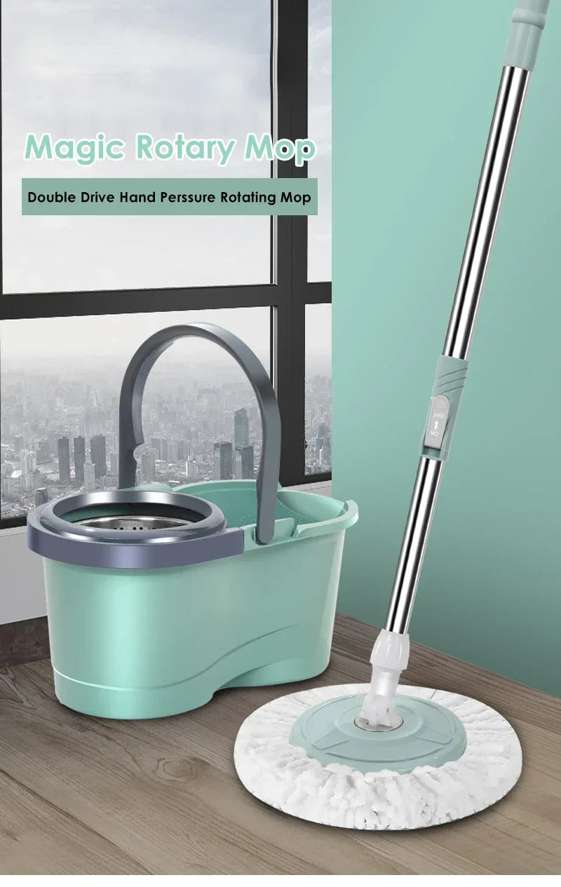 Effortless Cleaning with the Automatic Rotation Labor-Saving Mop and Magic Mop Bucket Set