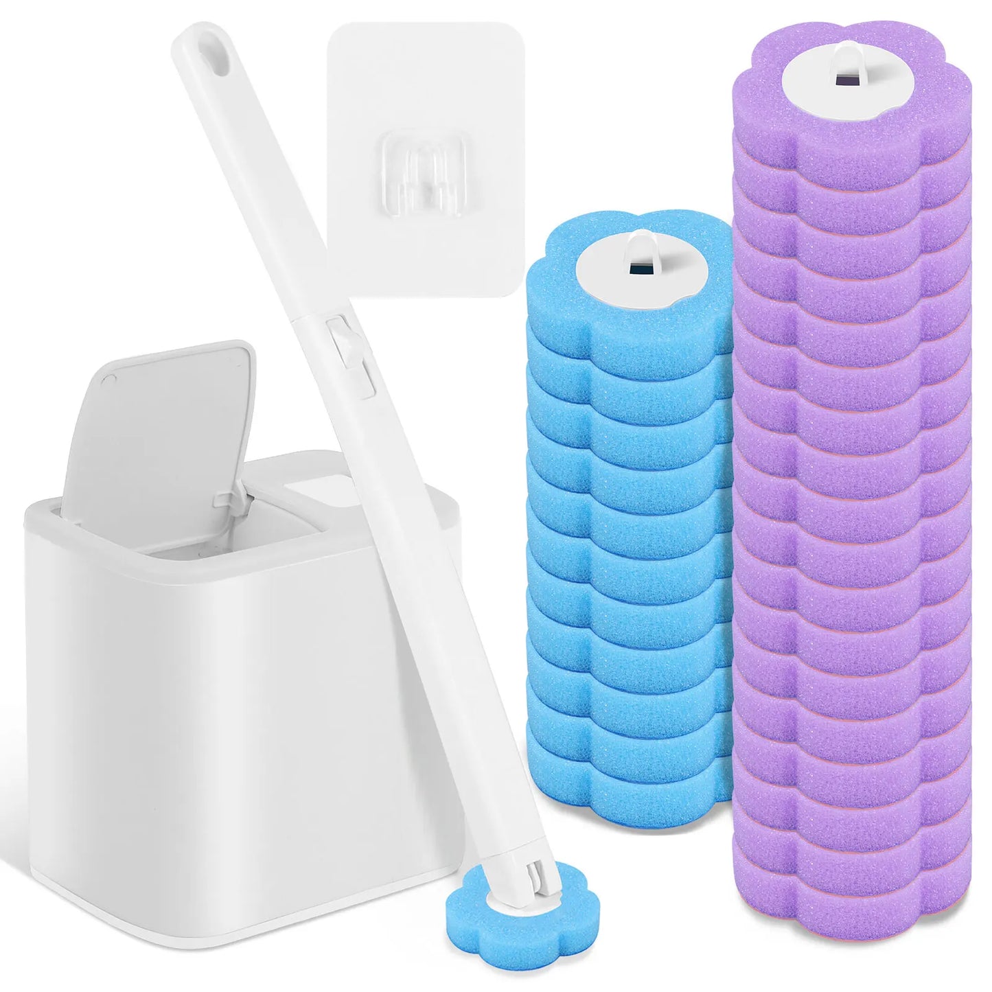 Ultimate Disposable Toilet Brush Cleaning Kit with Long Handle - Eco-Friendly Bathroom Accessory for Effortless Hygiene