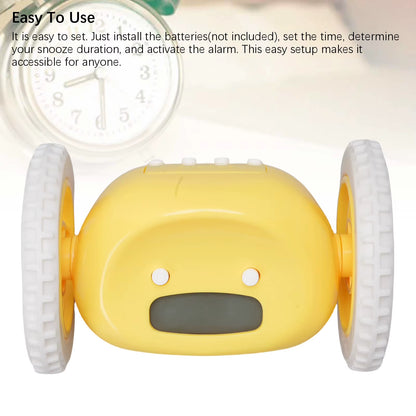 Wake Up on Time with the Extra Loud Alarm Clock on Wheels - Perfect for Heavy Sleepers!