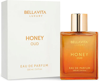 Experience Luxury with Bellavita Honey Oud Eau De Parfum (100Ml) - The Perfect Valentine’s Day Gift for Her | Unisex Fragrance with Warm Spices, Floral Notes, and Long-Lasting Appeal