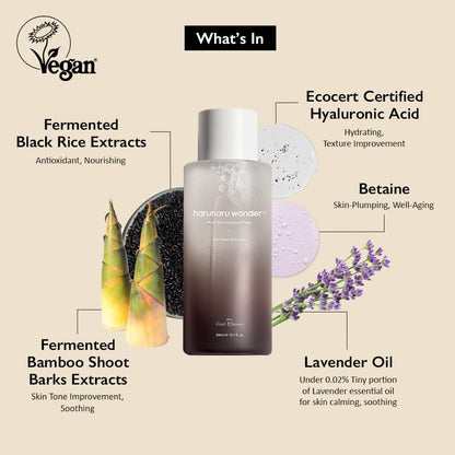 Wonder Black Rice Hyaluronic Toner - Achieve Deep Hydration & Glass Skin with Vegan, Cruelty-Free Formula - 10.1 Fl.Oz