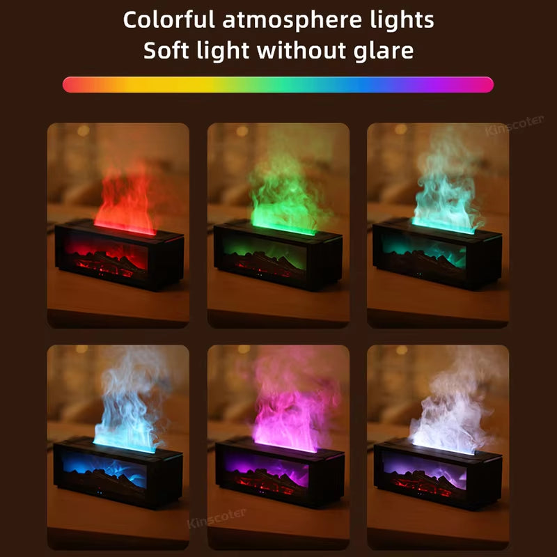 Elevate Your Space: Creative Fireplace Aroma Diffuser with LED Light, Remote Control & Auto-Off Feature for Ultimate Relaxation