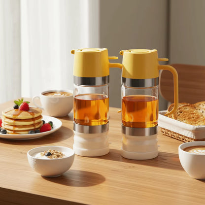 Premium 300 ML Clear Glass Honey Dispenser - Leak-Proof, No Drip Design with Convenient Handle