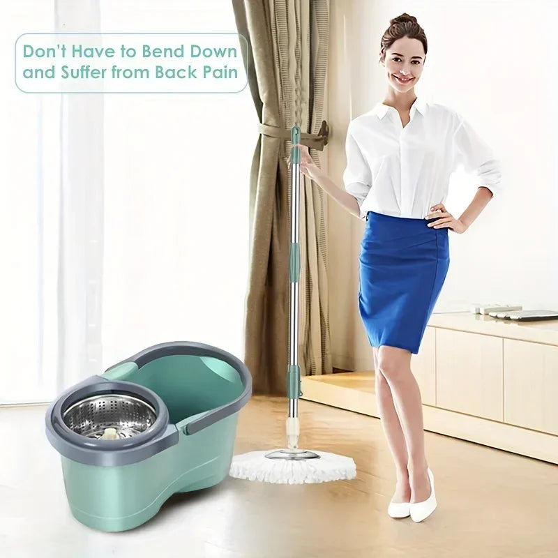 Effortless Cleaning with the Automatic Rotation Labor-Saving Mop and Magic Mop Bucket Set