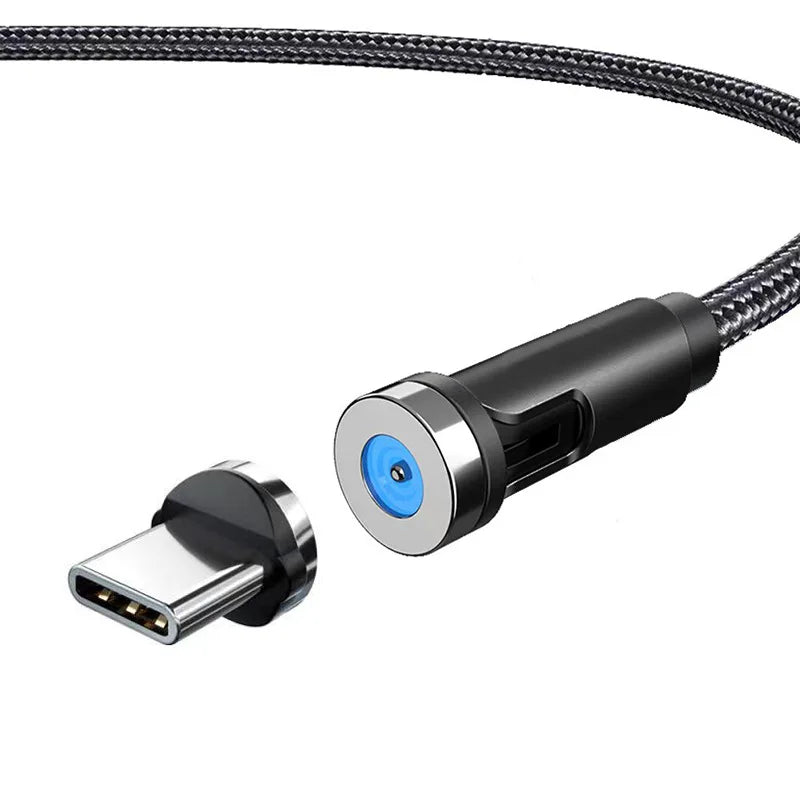 Experience Ultimate Convenience with the 540 Rotate Magnetic Type-C Mobile Phone Charger Cable for iPhone, Samsung, and Xiaomi