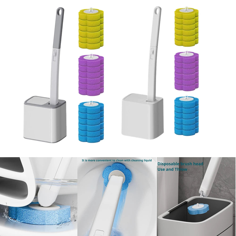 Ultimate Disposable Toilet Brush Cleaning Kit with Long Handle - Eco-Friendly Bathroom Accessory for Effortless Hygiene