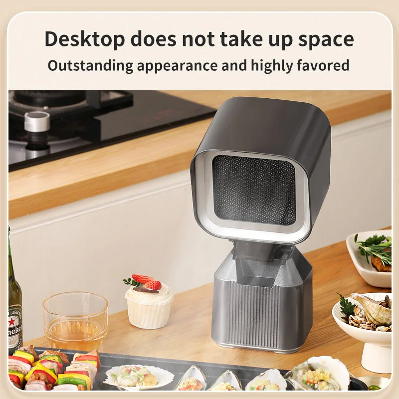 Transform Your Cooking Experience with the Dual Mode Desktop Range Hood - Effortless Grease and Oil Filtration with Adjustable Height and 2 Speed Settings