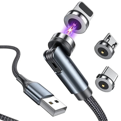 Experience Ultimate Convenience with the 540 Rotate Magnetic Type-C Mobile Phone Charger Cable for iPhone, Samsung, and Xiaomi