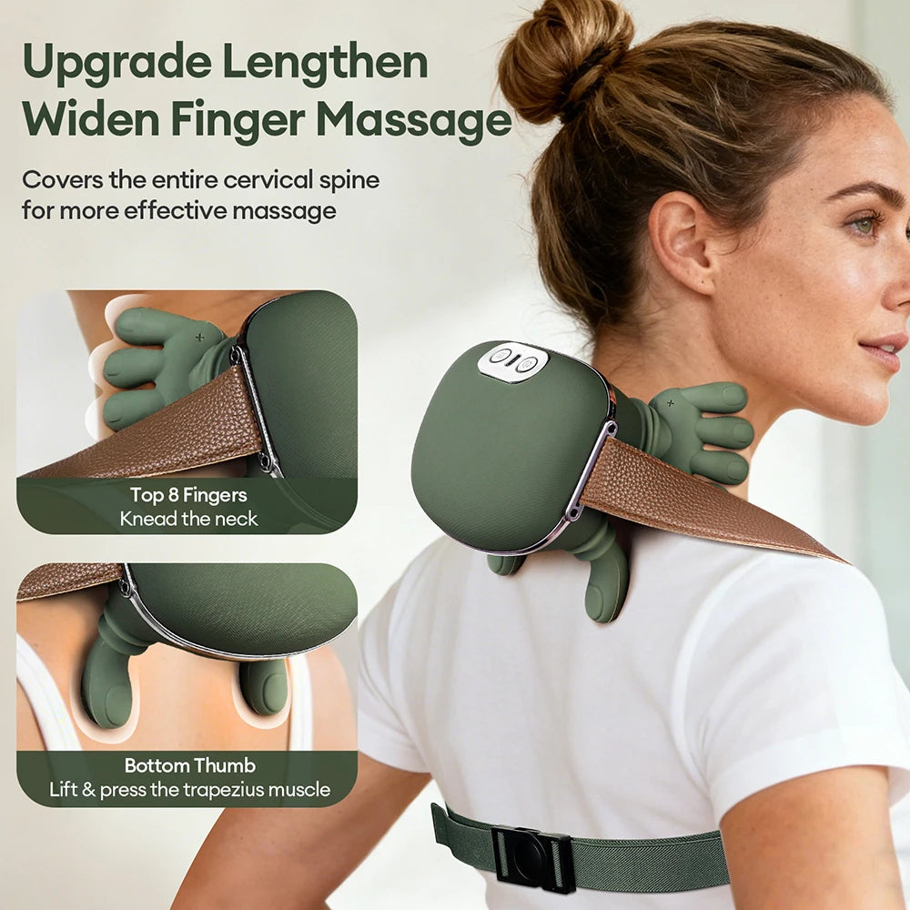 Experience Ultimate Relaxation with the 4D Bionic Finger Neck and Shoulder Massager – Wireless Cervical Trapezius Kneading Shawl with Brushless Motor