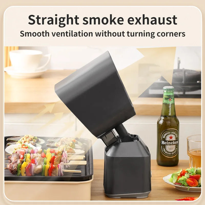 Transform Your Cooking Experience with the Dual Mode Desktop Range Hood - Effortless Grease and Oil Filtration with Adjustable Height and 2 Speed Settings