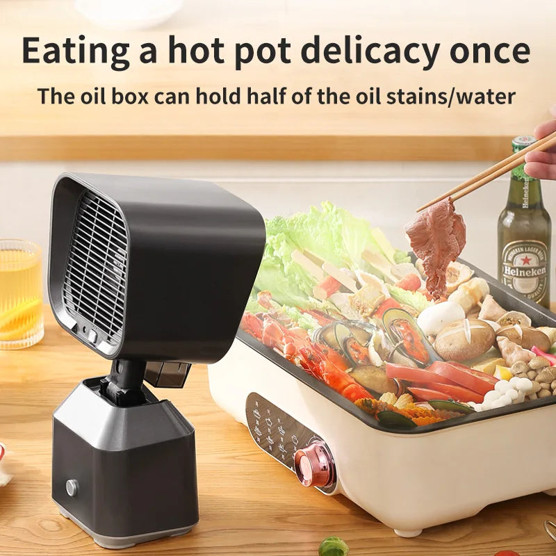 Transform Your Cooking Experience with the Dual Mode Desktop Range Hood - Effortless Grease and Oil Filtration with Adjustable Height and 2 Speed Settings