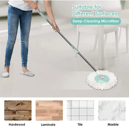 Effortless Cleaning with the Automatic Rotation Labor-Saving Mop and Magic Mop Bucket Set