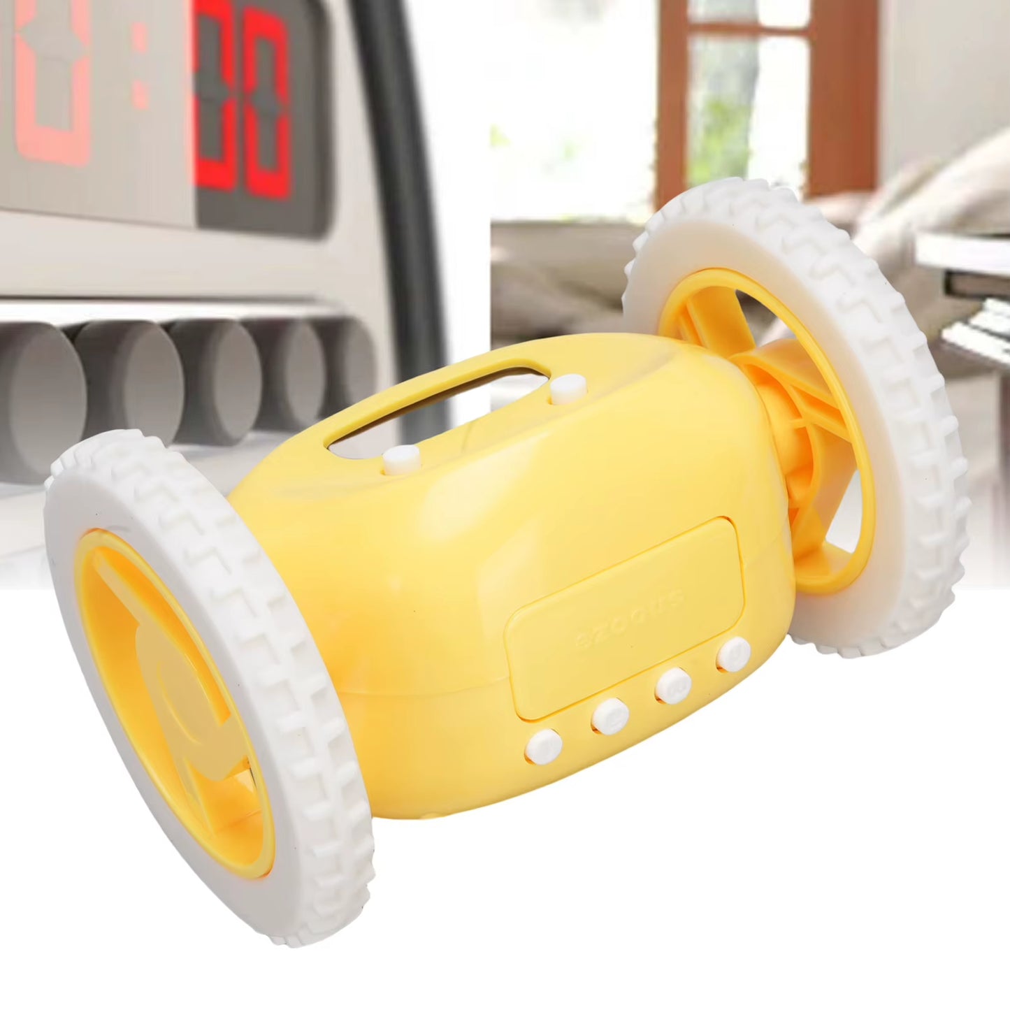 Wake Up on Time with the Extra Loud Alarm Clock on Wheels - Perfect for Heavy Sleepers!