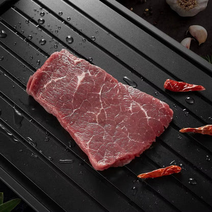 Fast Defrosting Tray with Water Storage - Efficient Thawing Plate for Meat and Frozen Foods