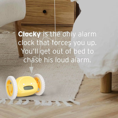 Wake Up on Time with the Extra Loud Alarm Clock on Wheels - Perfect for Heavy Sleepers!