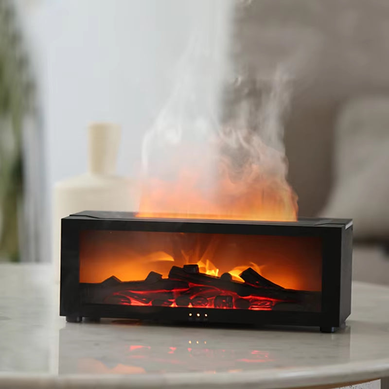 Elevate Your Space: Creative Fireplace Aroma Diffuser with LED Light, Remote Control & Auto-Off Feature for Ultimate Relaxation