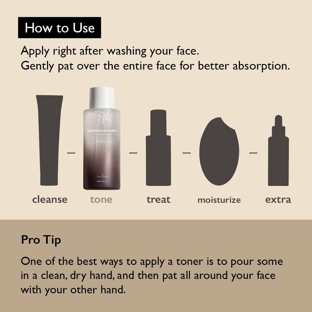 Wonder Black Rice Hyaluronic Toner - Achieve Deep Hydration & Glass Skin with Vegan, Cruelty-Free Formula - 10.1 Fl.Oz