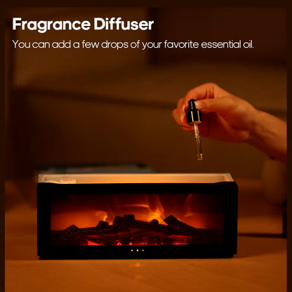 Elevate Your Space: Creative Fireplace Aroma Diffuser with LED Light, Remote Control & Auto-Off Feature for Ultimate Relaxation