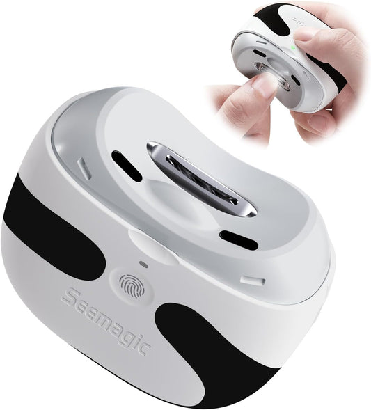 2 in 1 Electric Nail Clipper with LED Light Pedicure Automatic Nail Cutter & Polishing Trimmer for Kids & Adults Manicure Tools